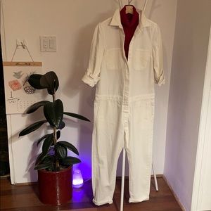 Cream denim coverall